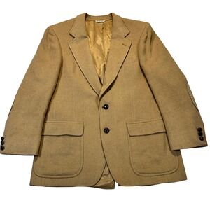 Unbranded Sport Coat Mens L Camel Tan Vintage Academic Elbow Patch Blazer